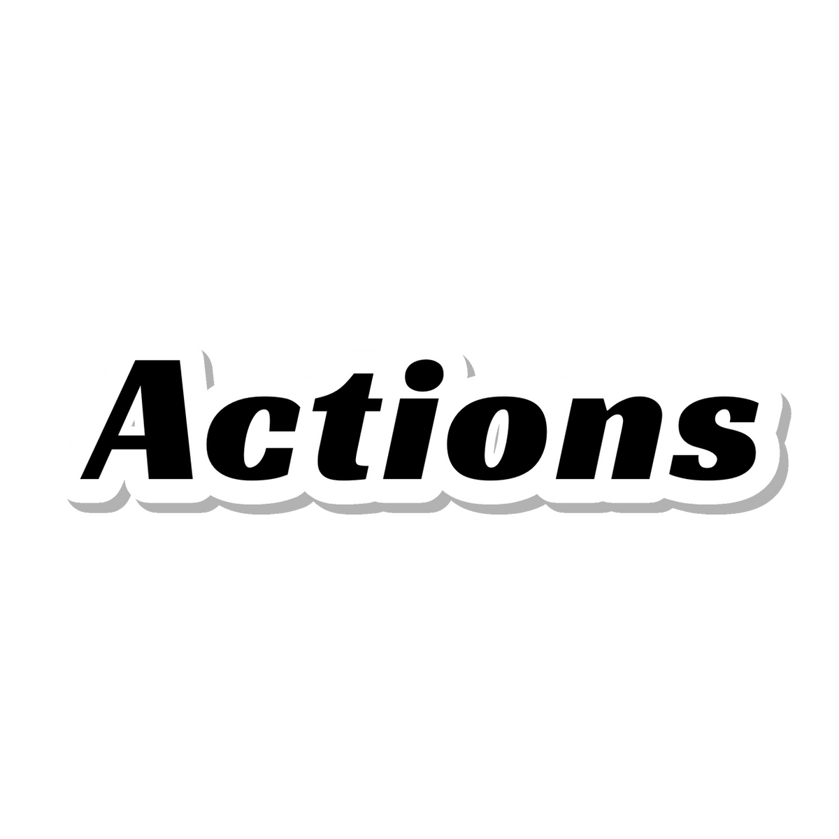 Actions die-cut sticker