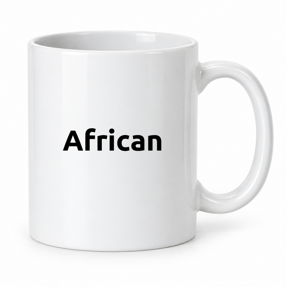 African Mug in white
