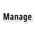 Manage die-cut sticker