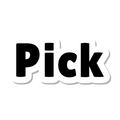 Pick die-cut sticker