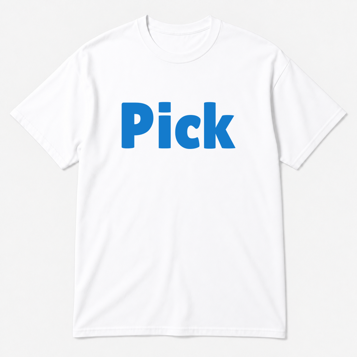 Pick T-Shirt in white with blue text