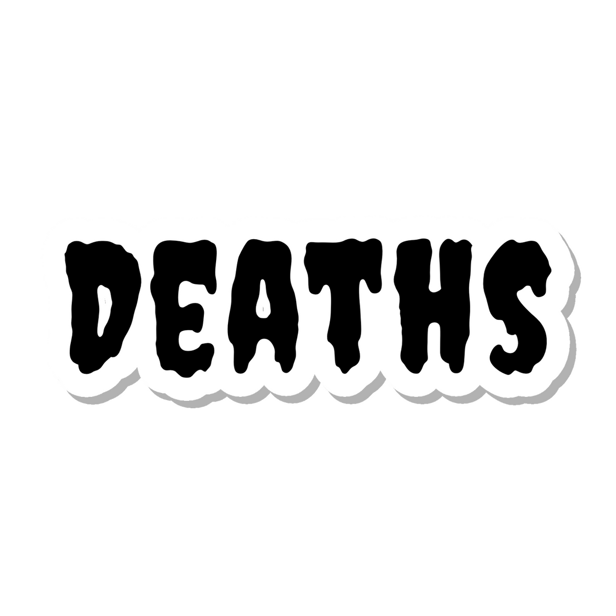 Deaths die-cut sticker