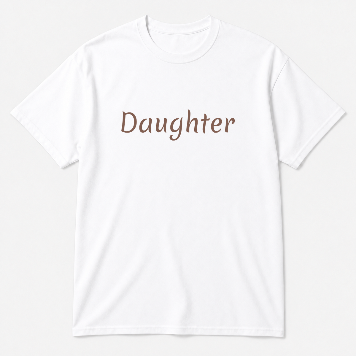 Daughter T-Shirt in white with brown text