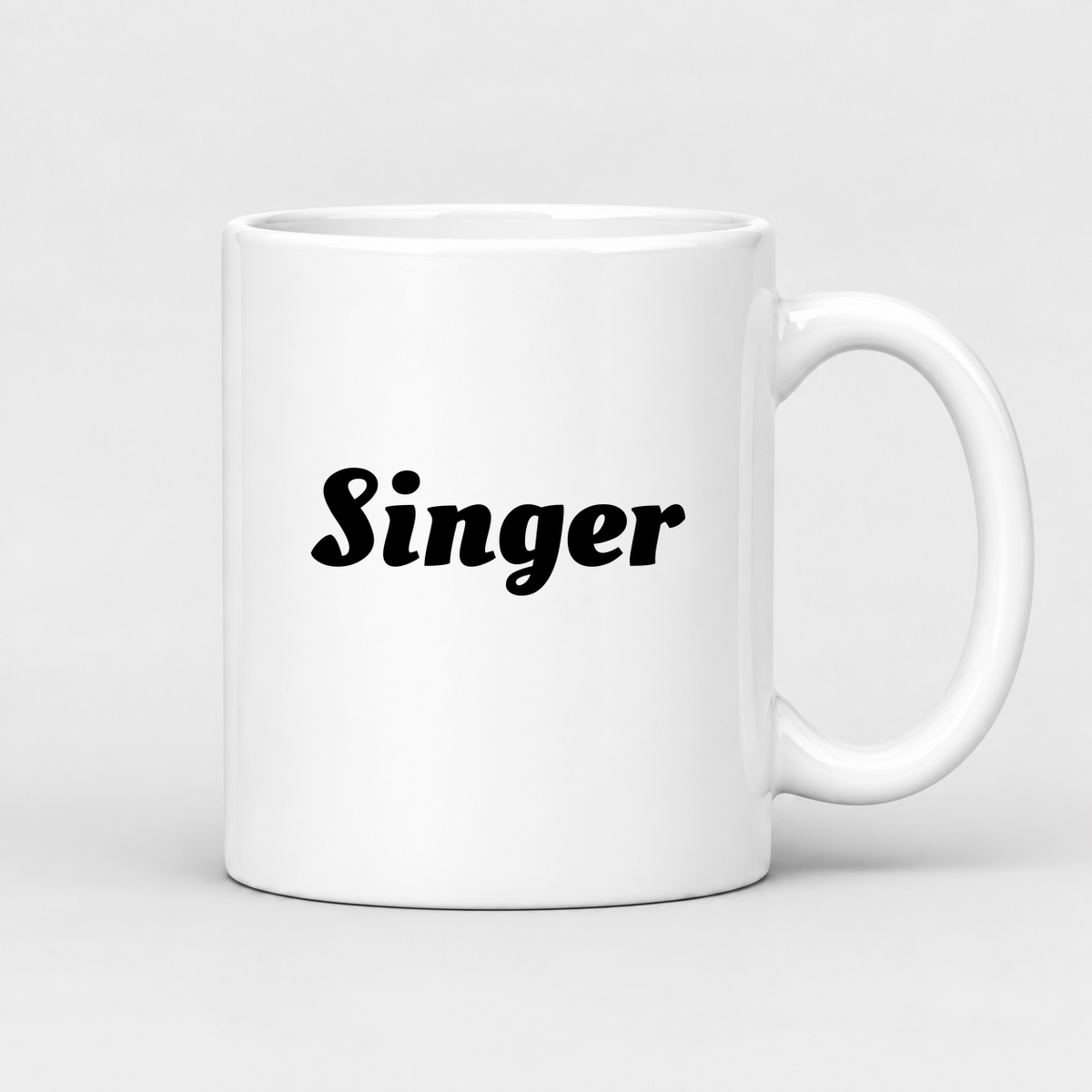 Singer Mug in white