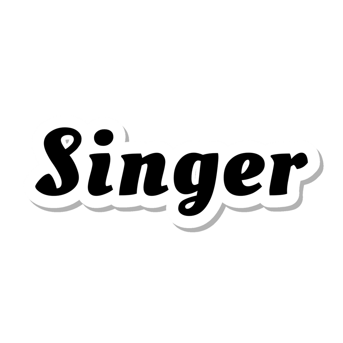 Singer die-cut sticker