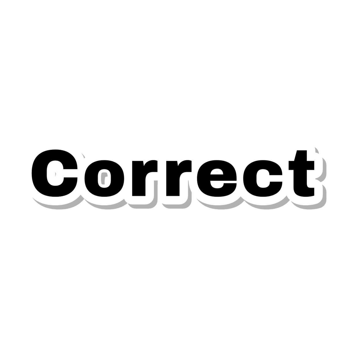 Correct die-cut sticker