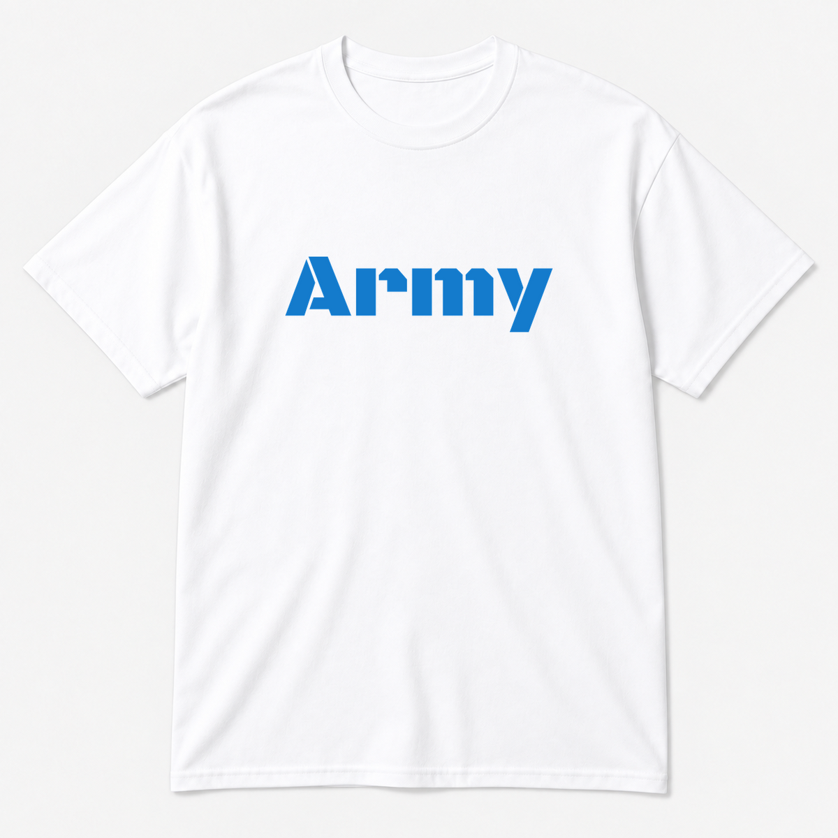 Army T-Shirt in white with blue text