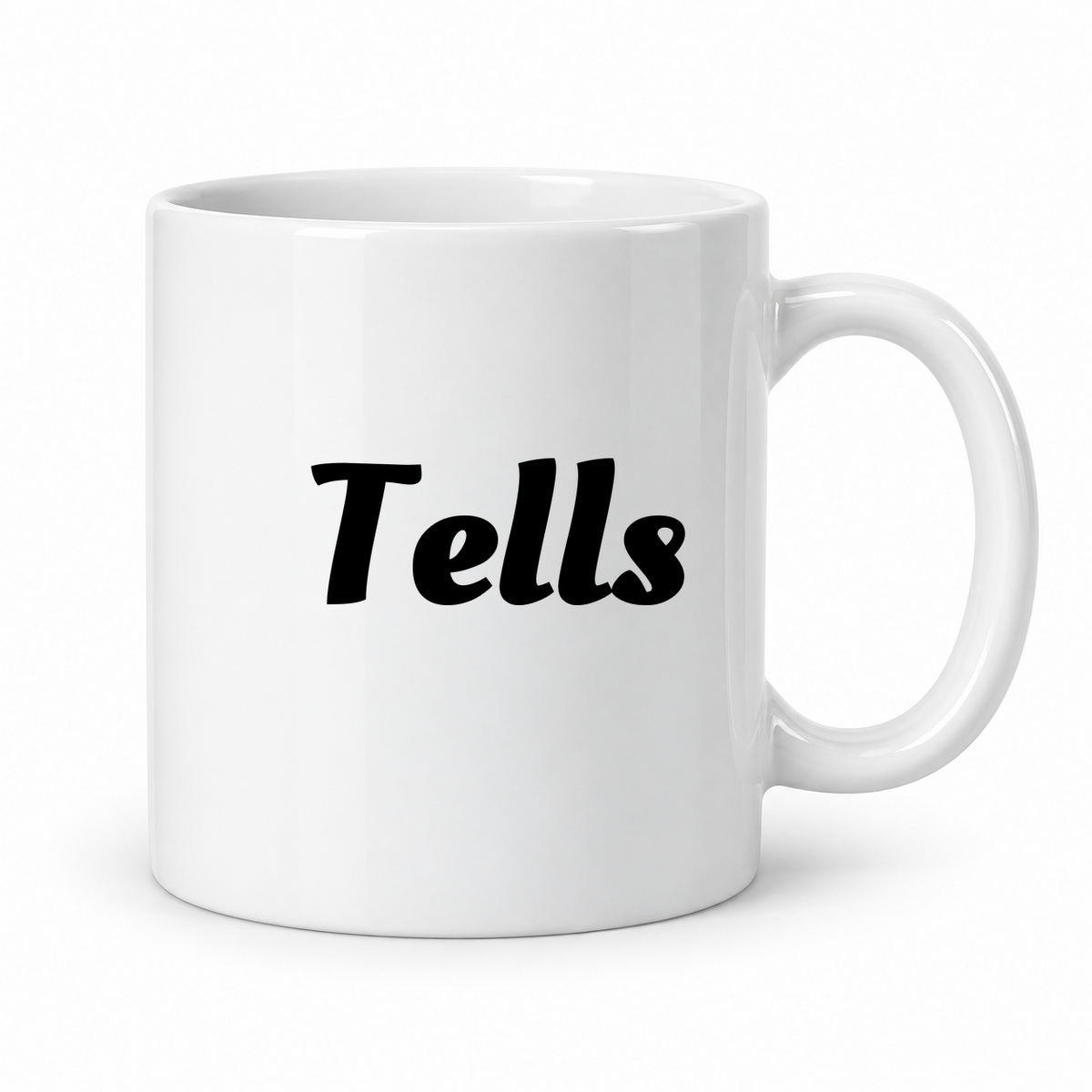 Tells Mug in white