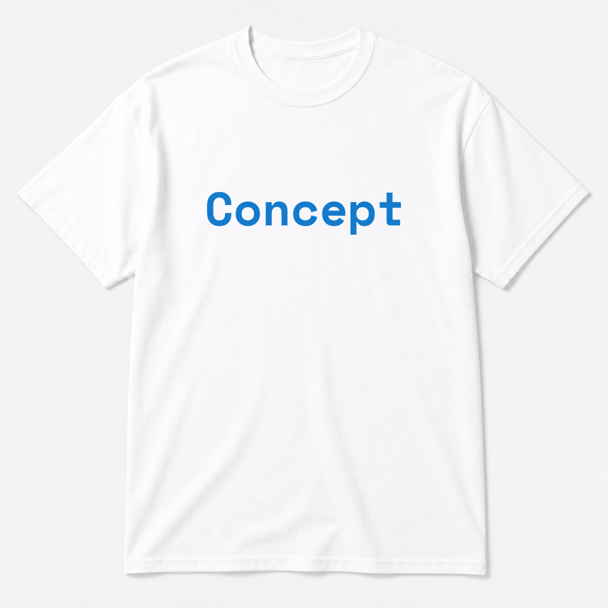 Concept T-Shirt in white with blue text