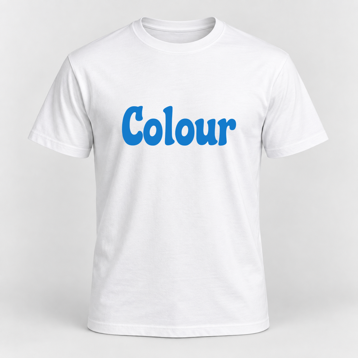 Colour T-Shirt in white with blue text