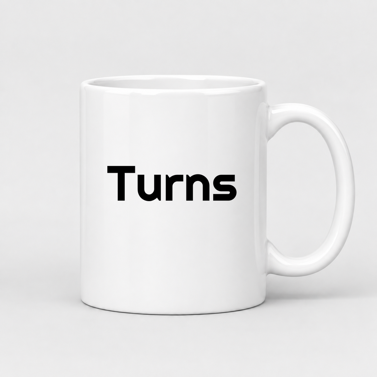 Turns Mug in white