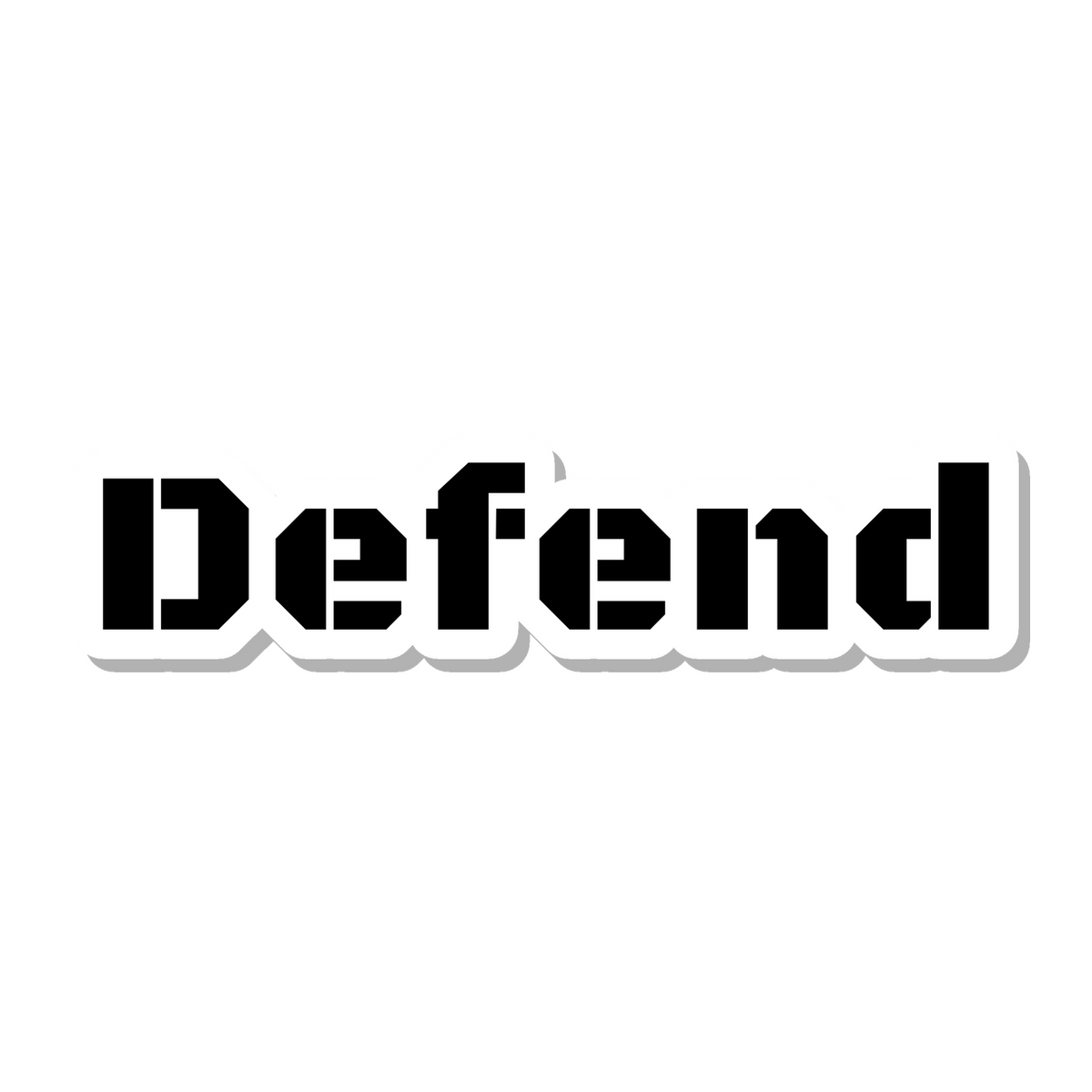 Defend die-cut sticker