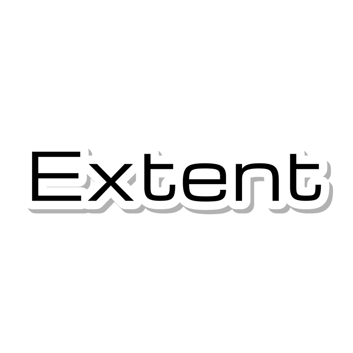 Extent die-cut sticker