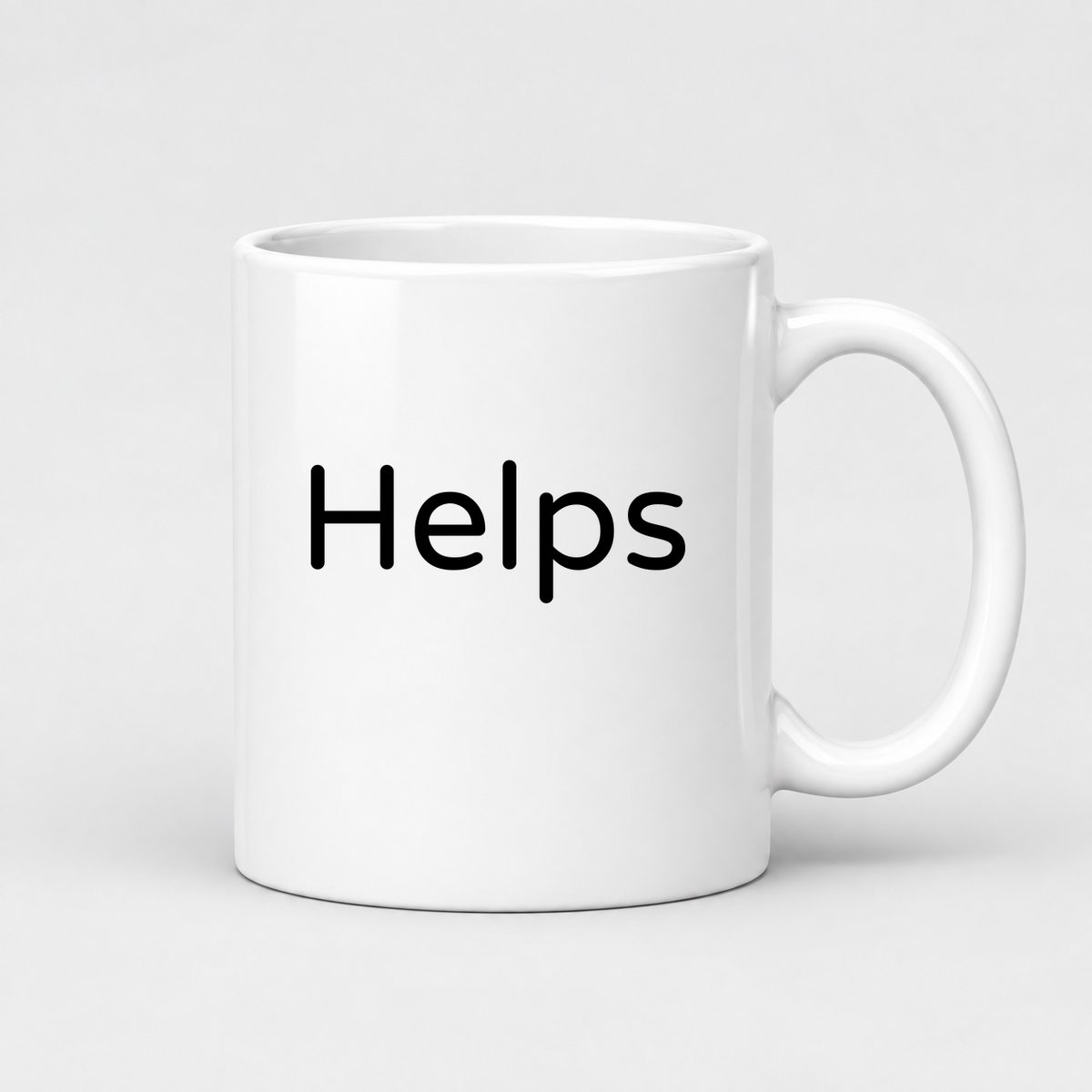 Helps Mug in white