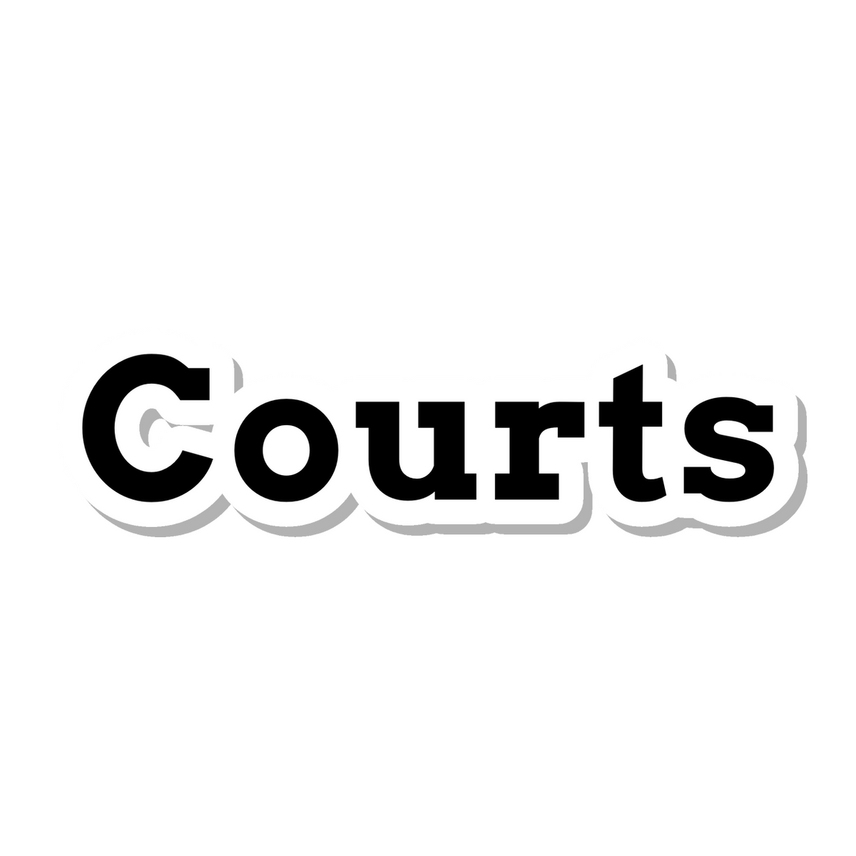 Courts die-cut sticker