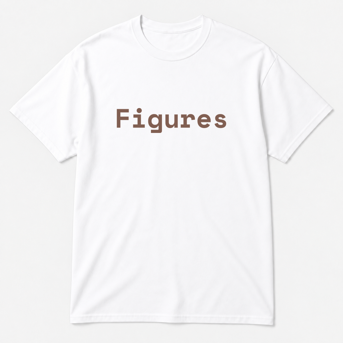 Figures T-Shirt in white with brown text