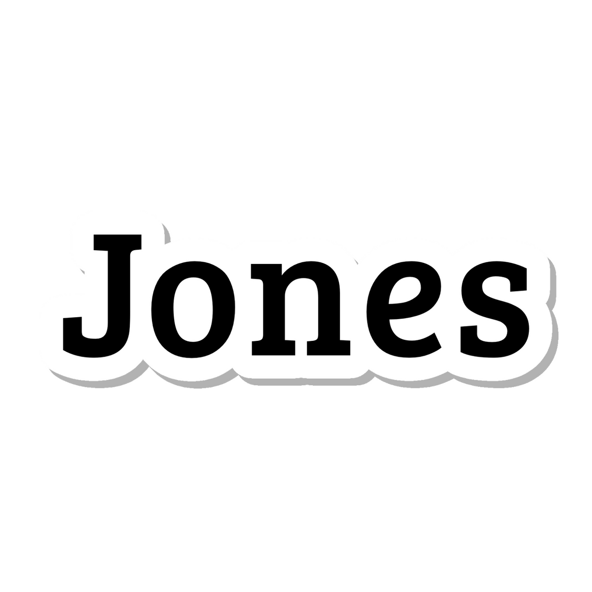 Jones die-cut sticker