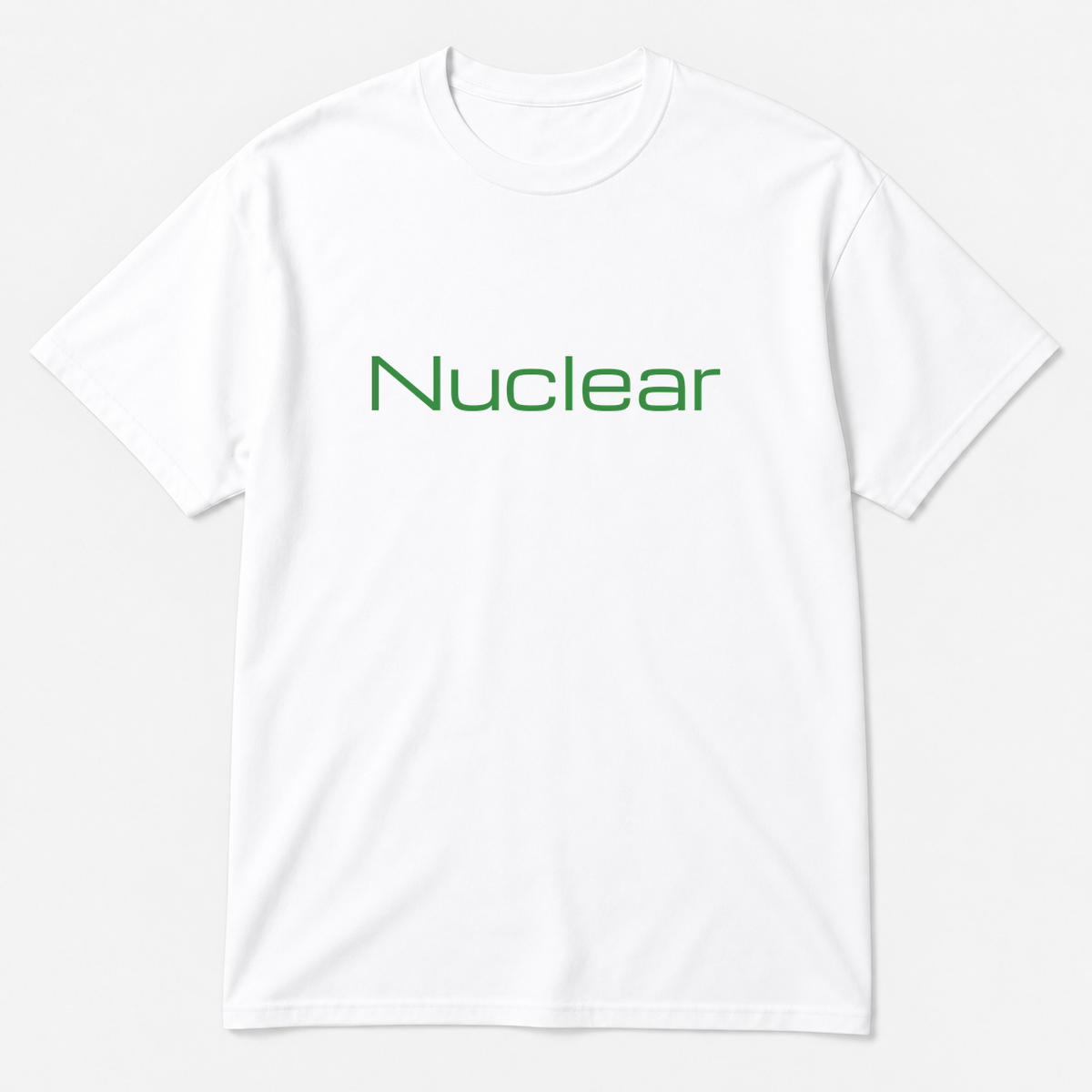 Nuclear T-Shirt in white with green text