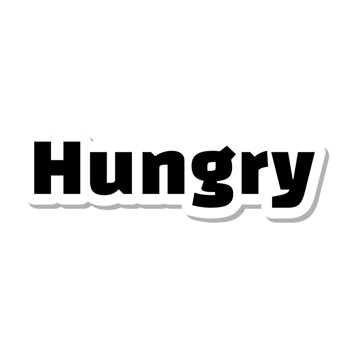 Hungry die-cut sticker