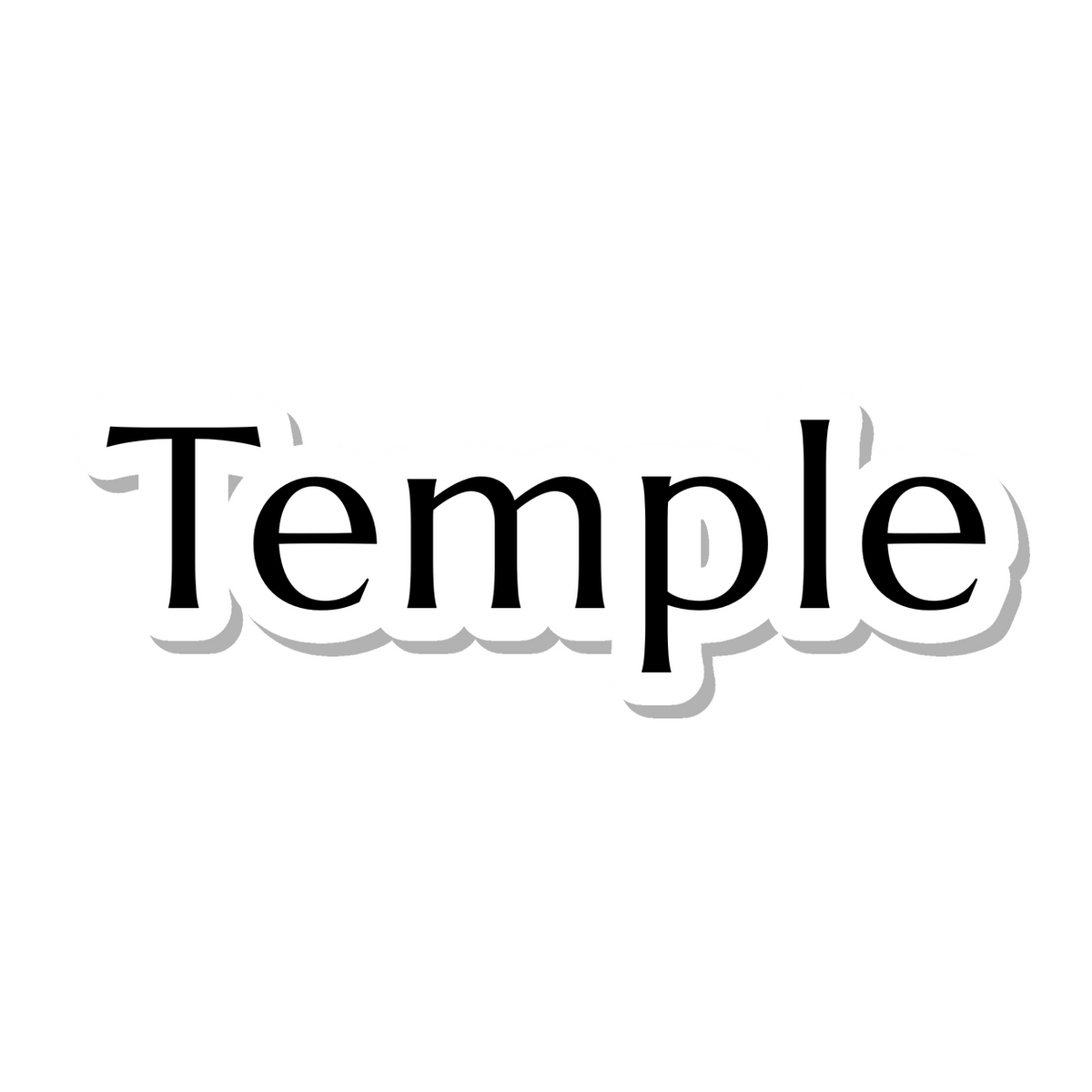 Temple die-cut sticker