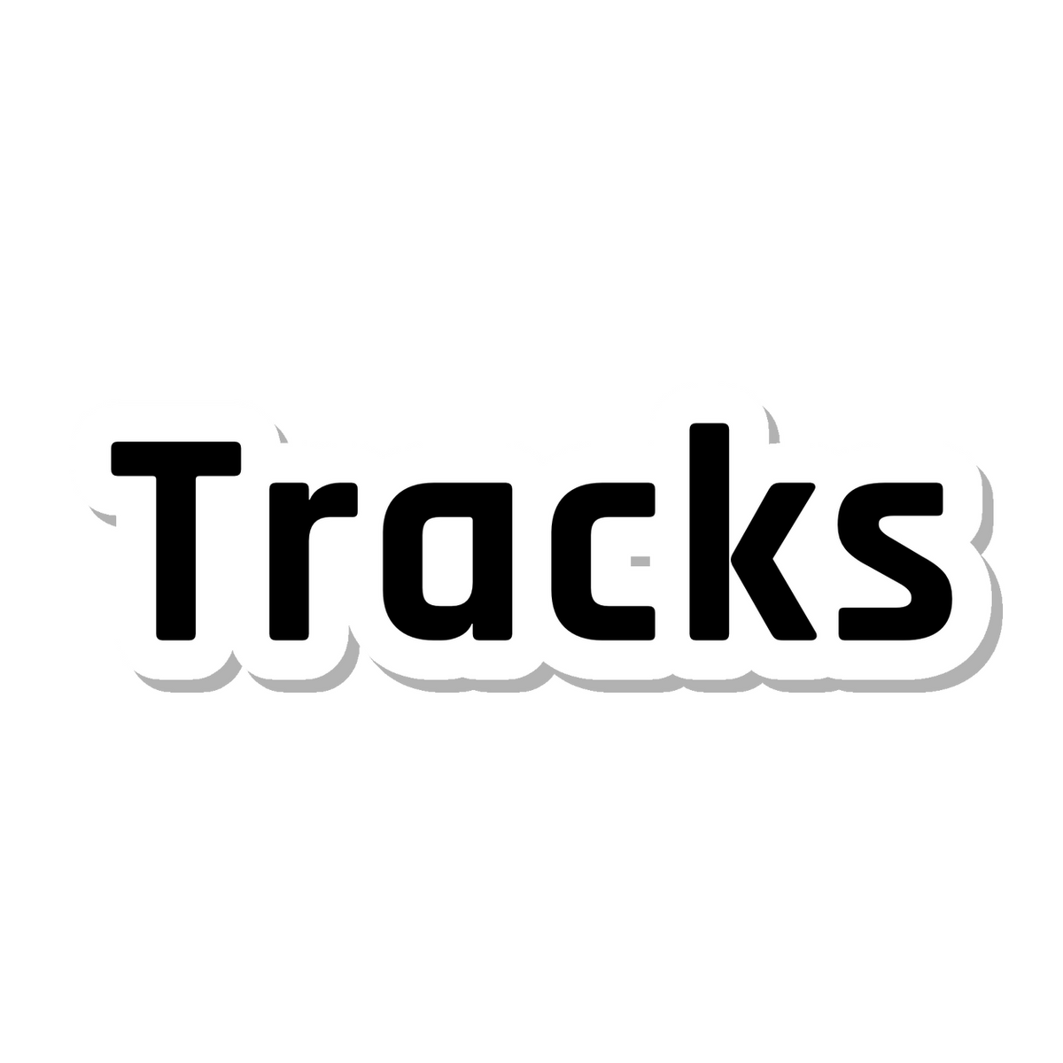 Tracks die-cut sticker