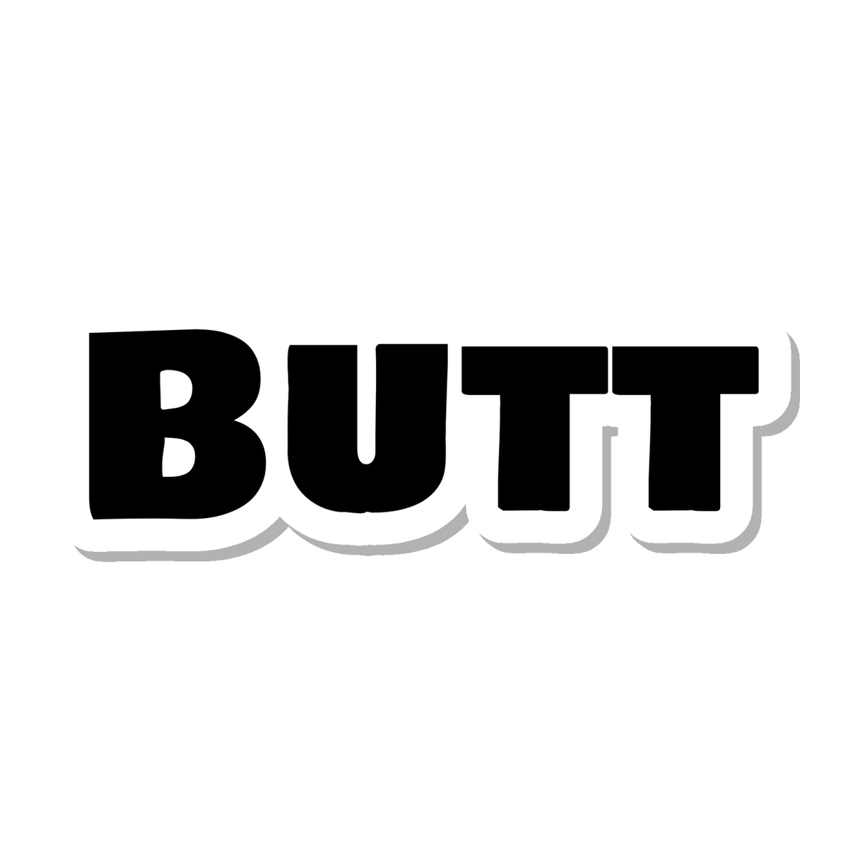 Butt die-cut sticker