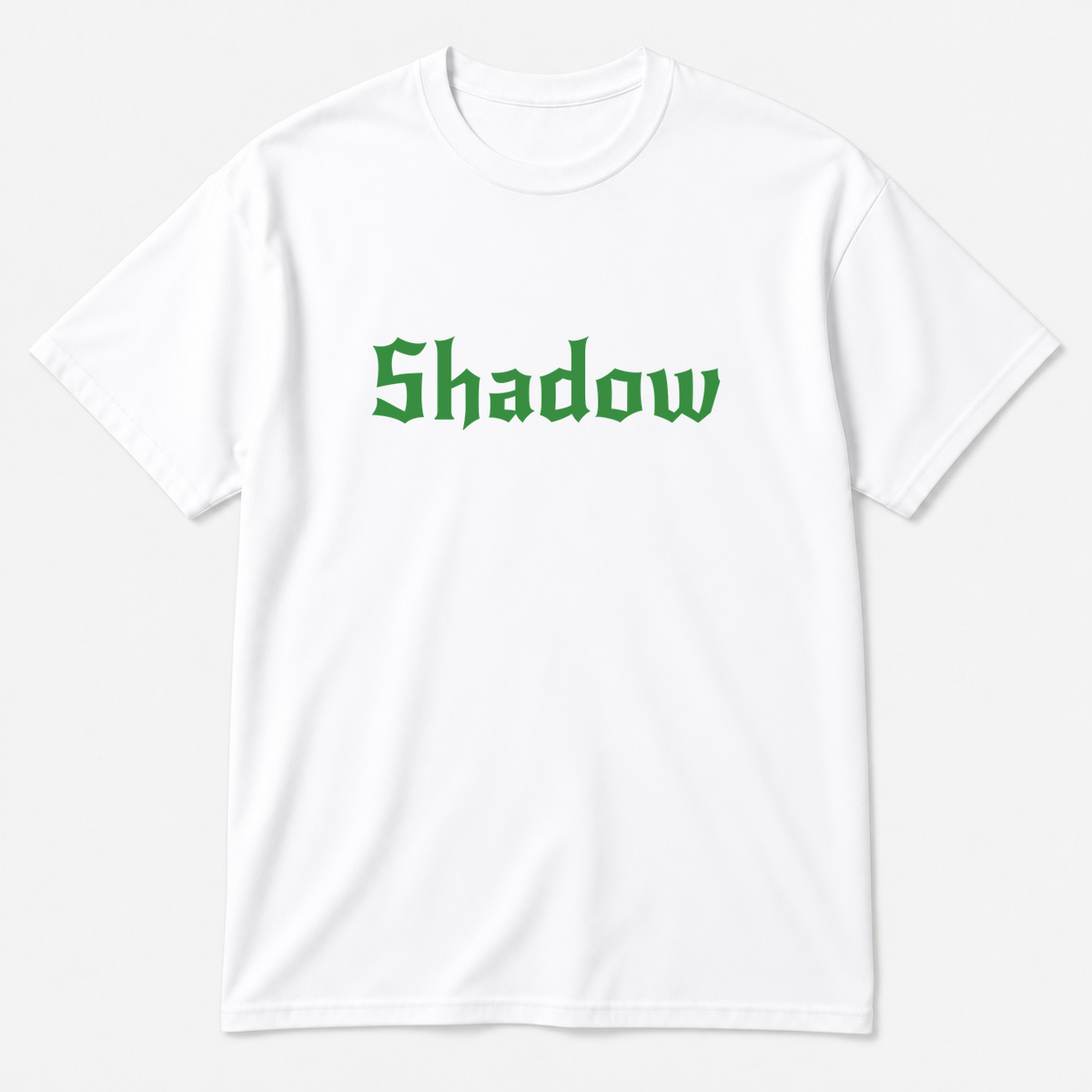 Shadow T-Shirt in white with green text