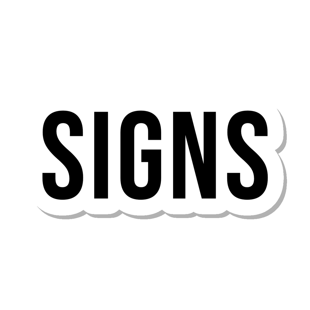 Signs die-cut sticker