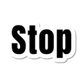 Stop die-cut sticker
