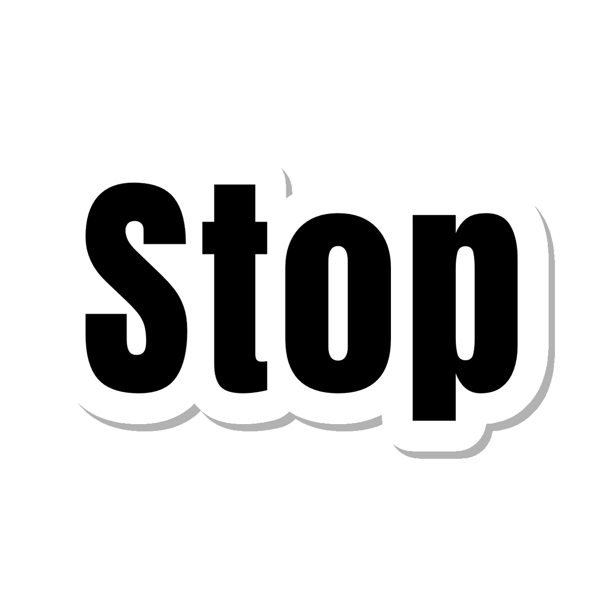 Stop die-cut sticker