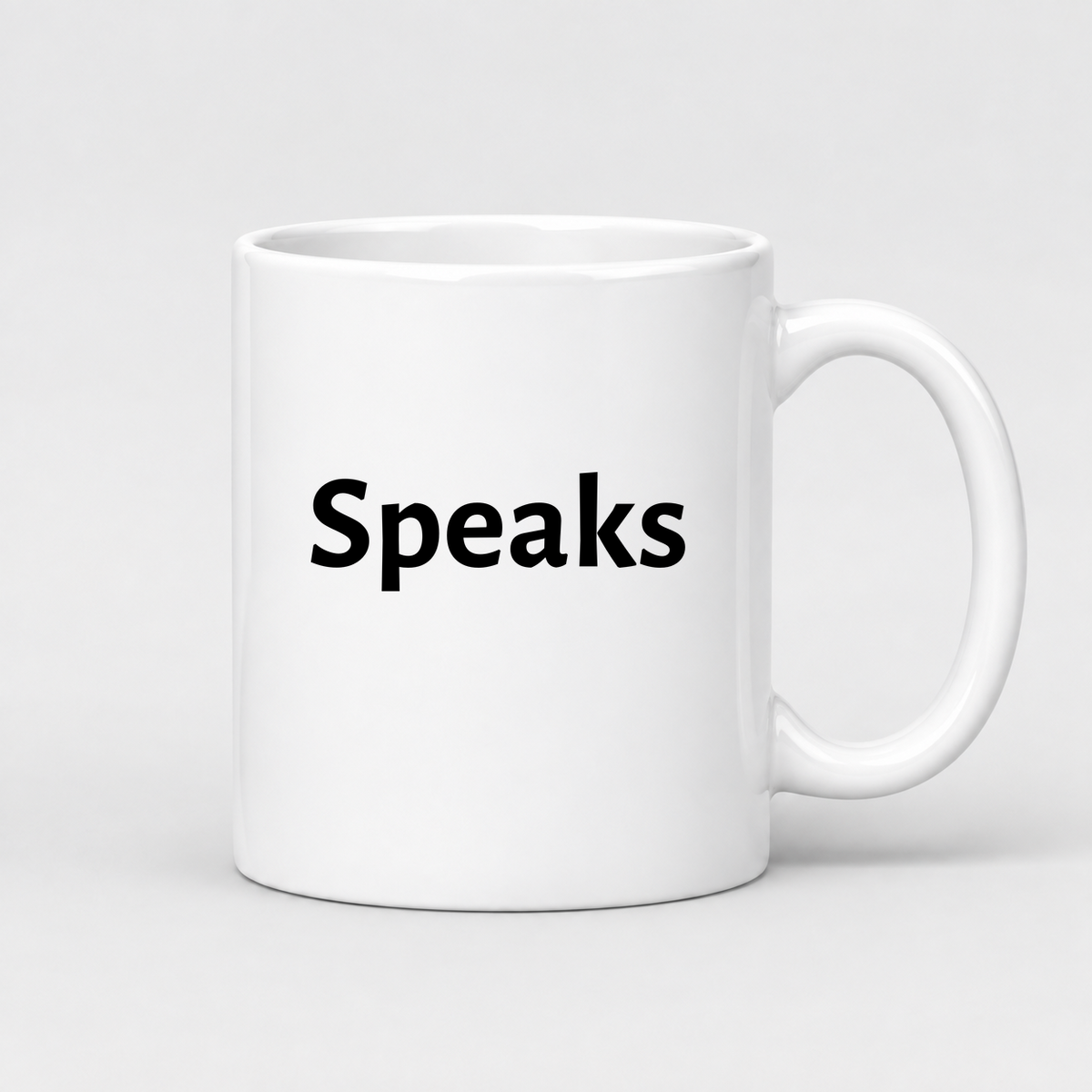 Speaks Mug in white