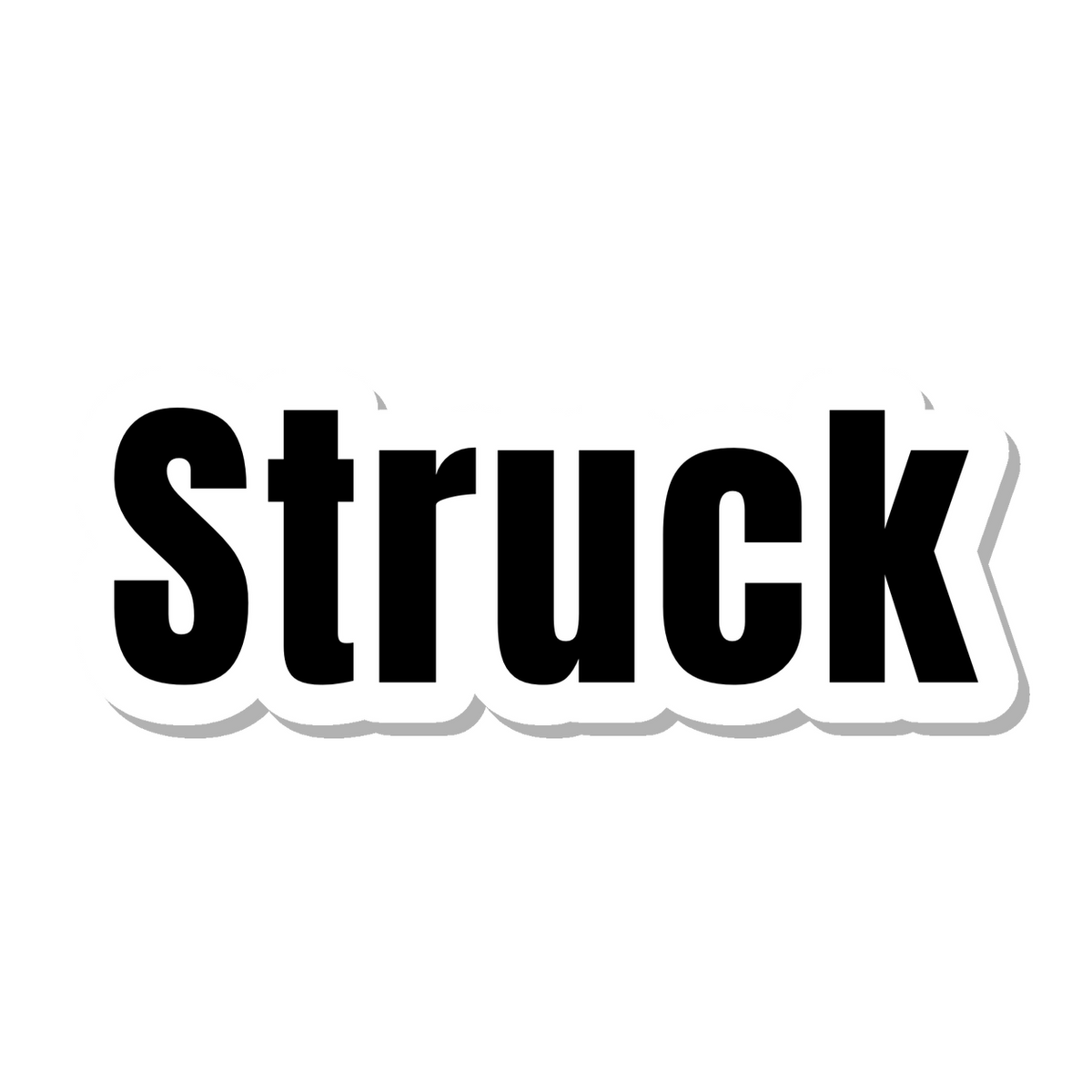 Struck die-cut sticker
