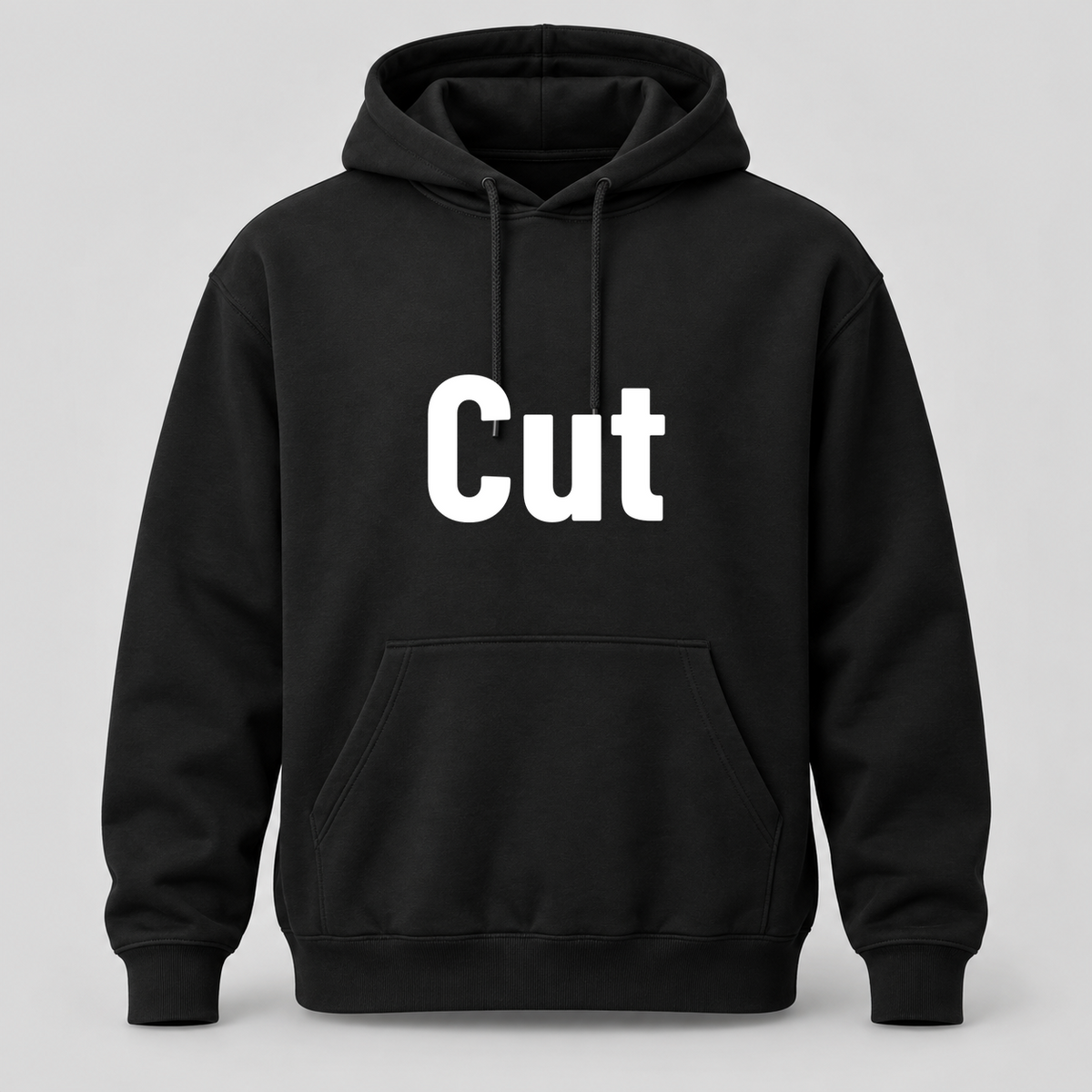Cut Hoodie in black