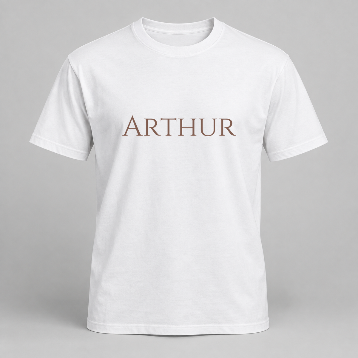Arthur T-Shirt in white with brown text