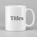 Titles Mug in white