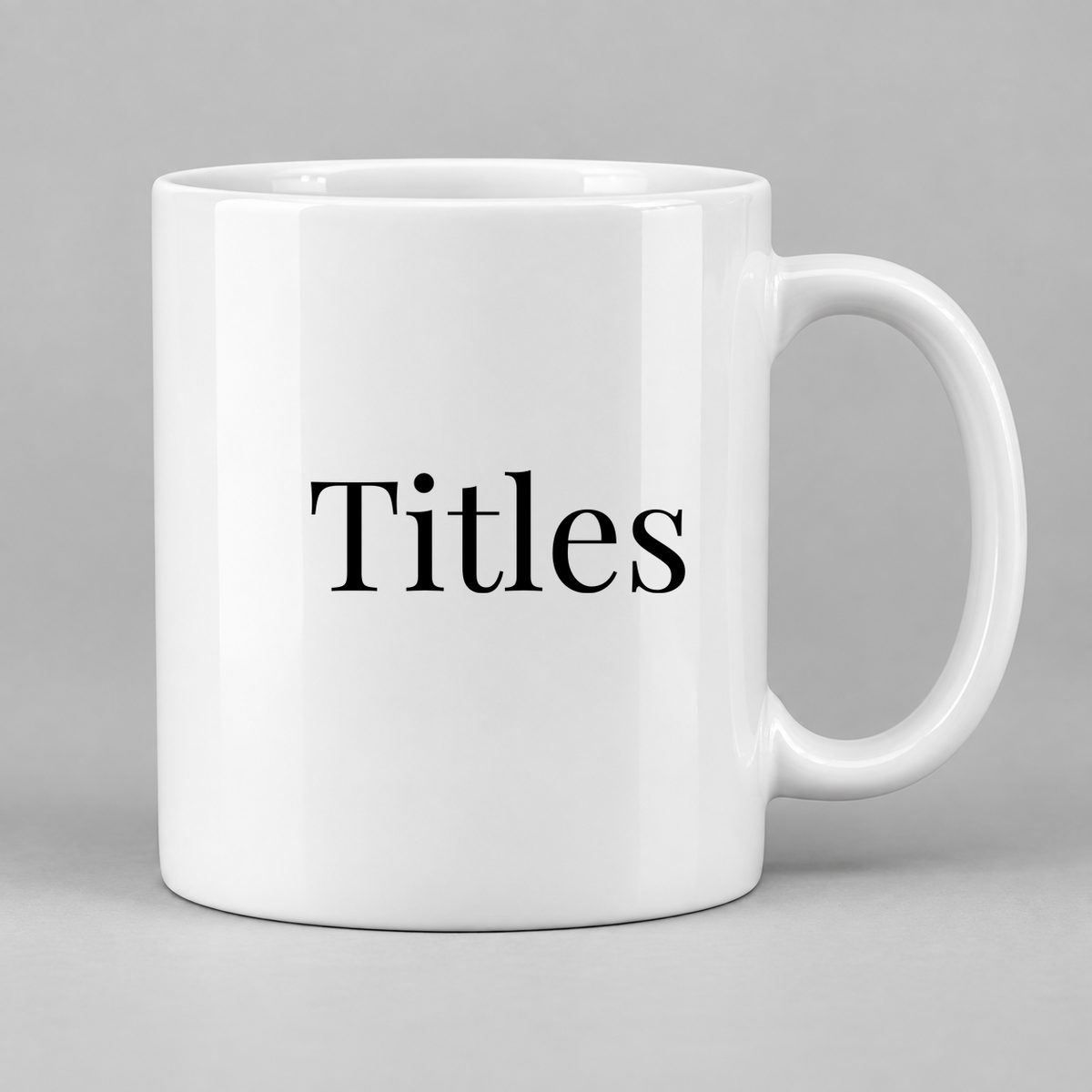 Titles Mug in white
