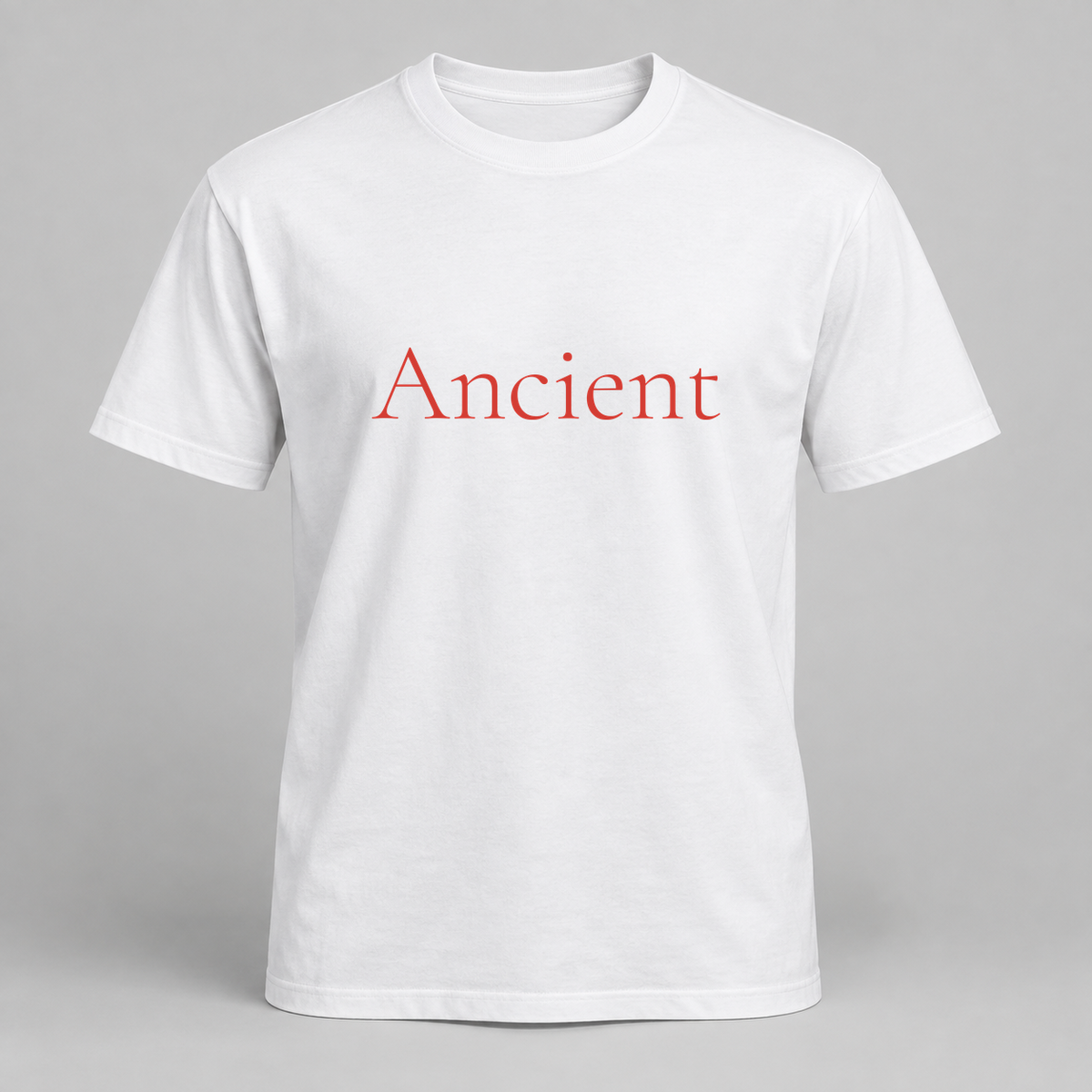 Ancient T-Shirt in white with red text