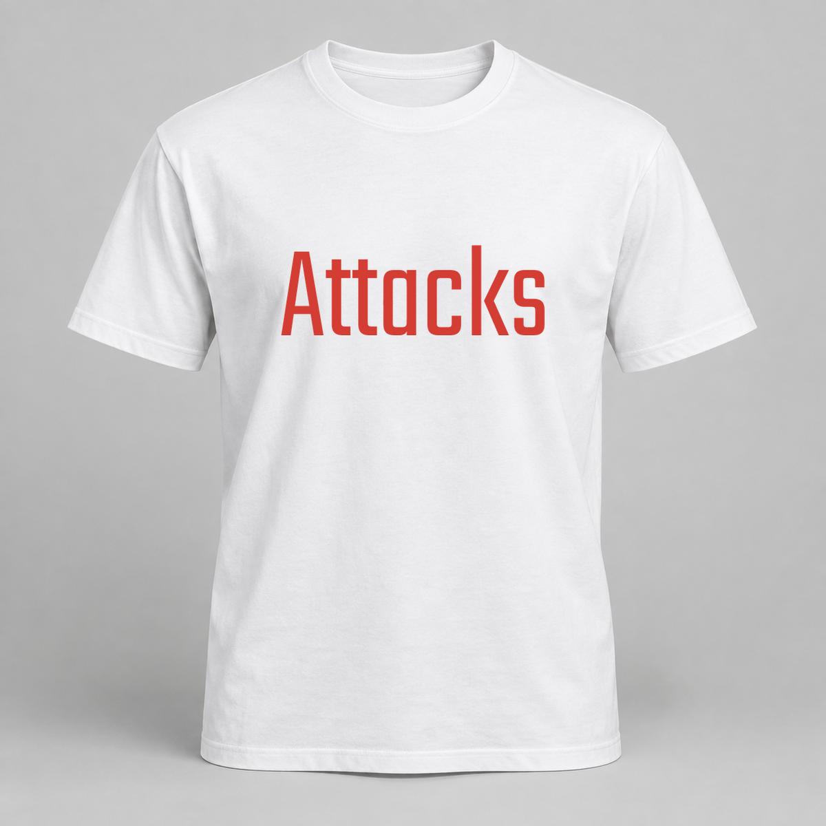 Attacks T-Shirt in white with red text