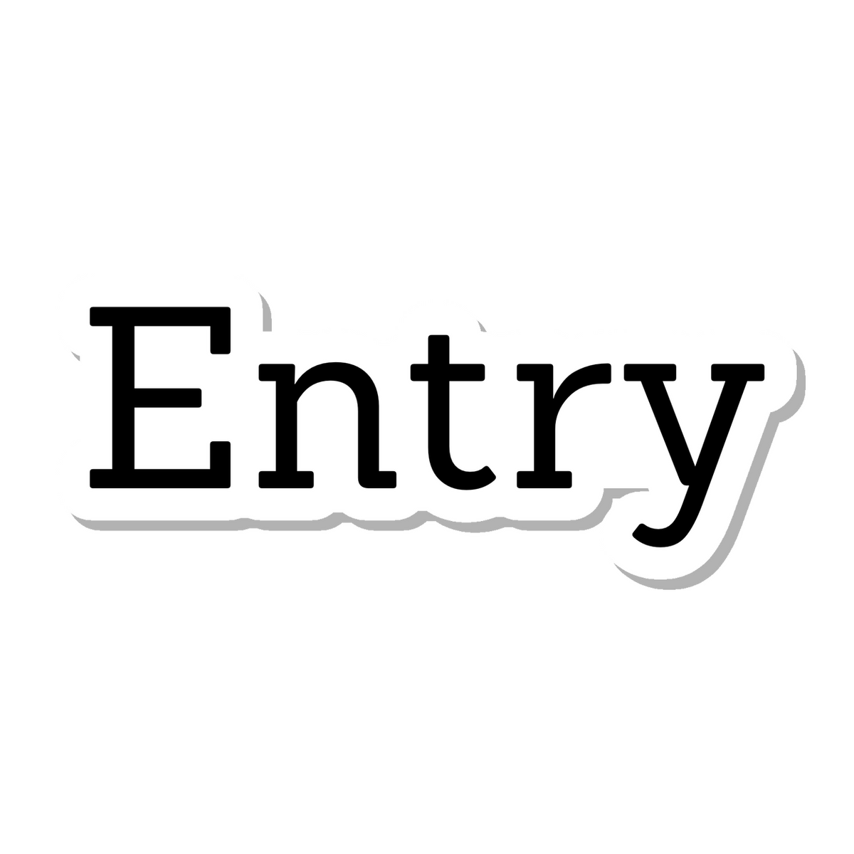 Entry die-cut sticker