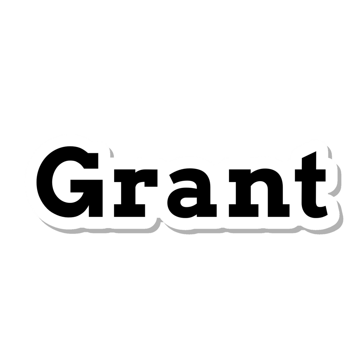 Grant die-cut sticker