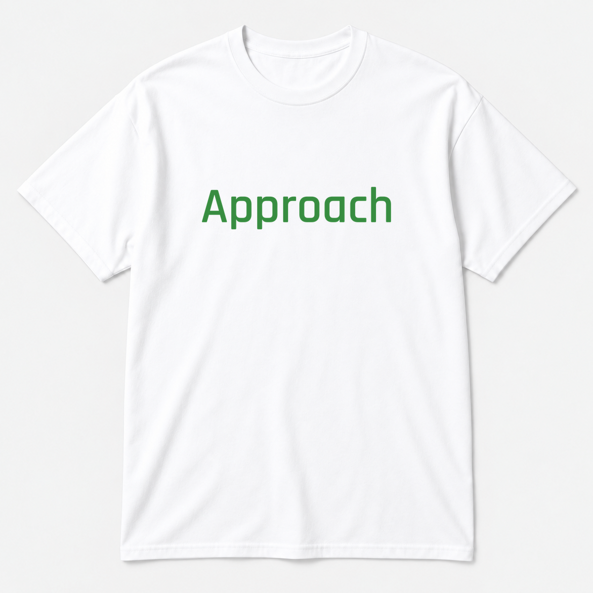 Approach T-Shirt in white with green text