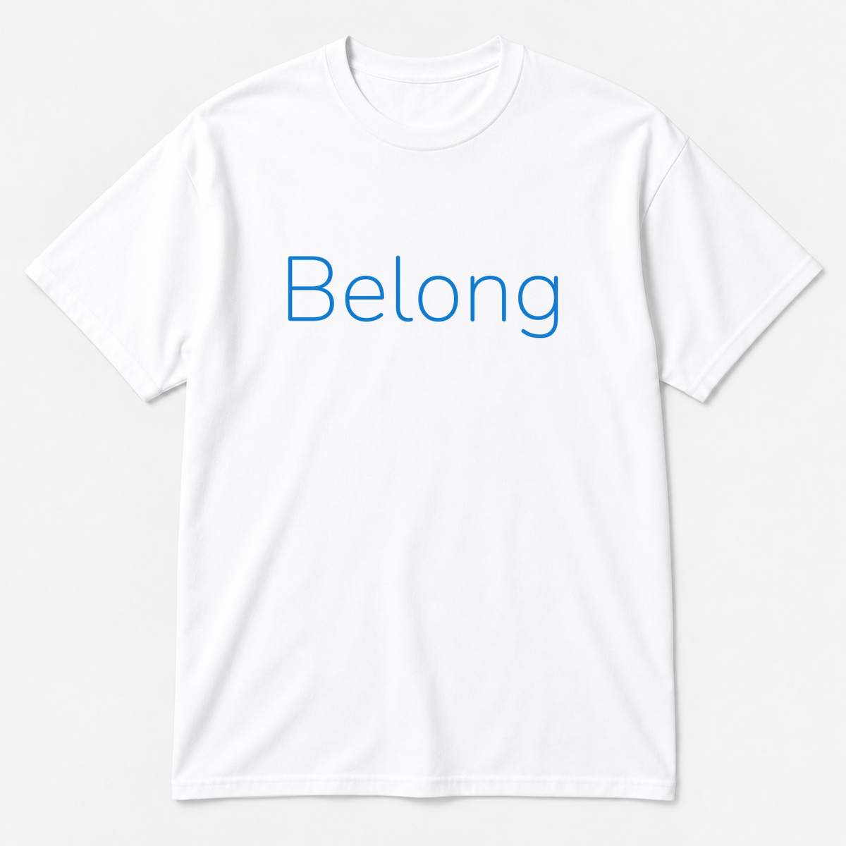 Belong T-Shirt in white with blue text