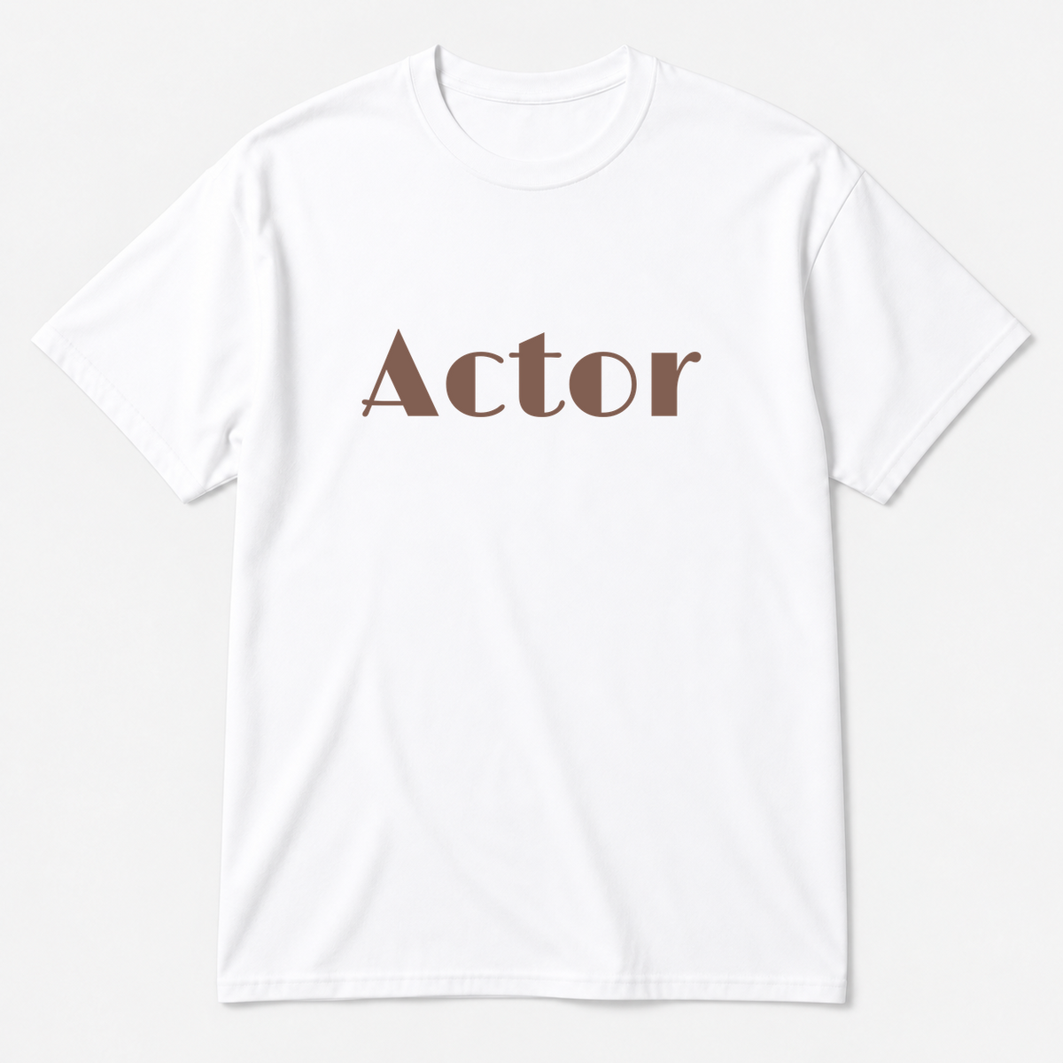 Actor T-Shirt in white with brown text