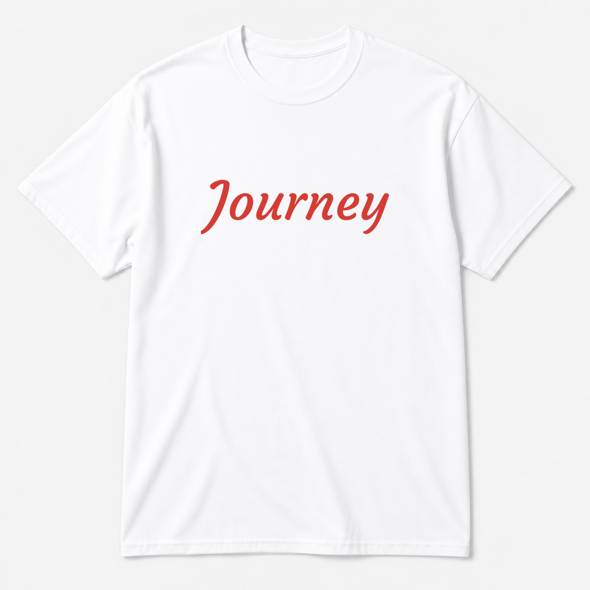 Journey T-Shirt in white with red text