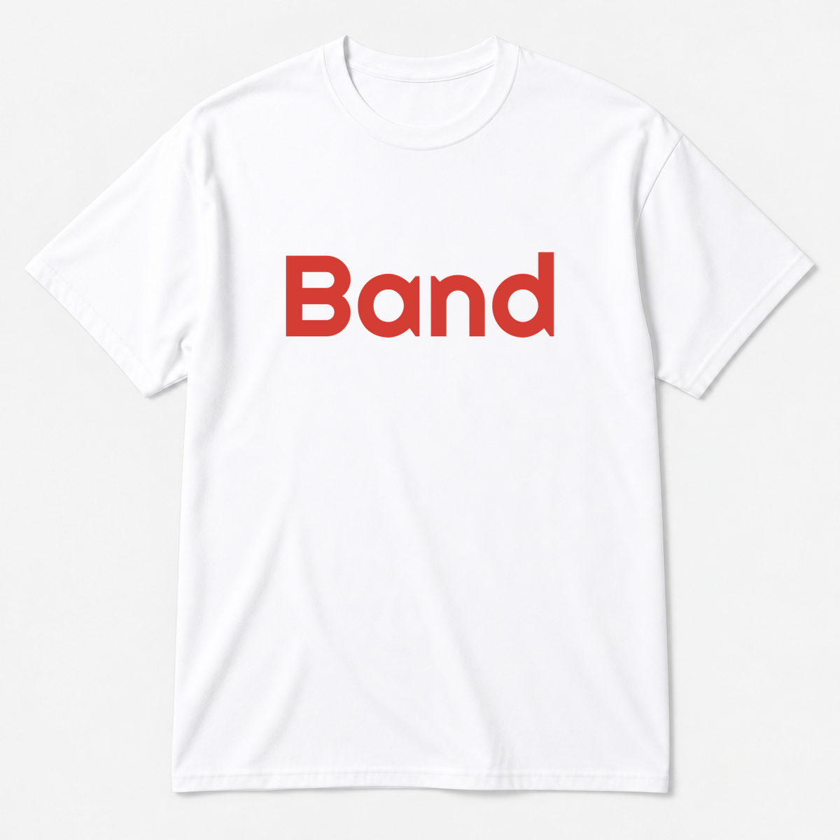 Band T-Shirt in white with red text