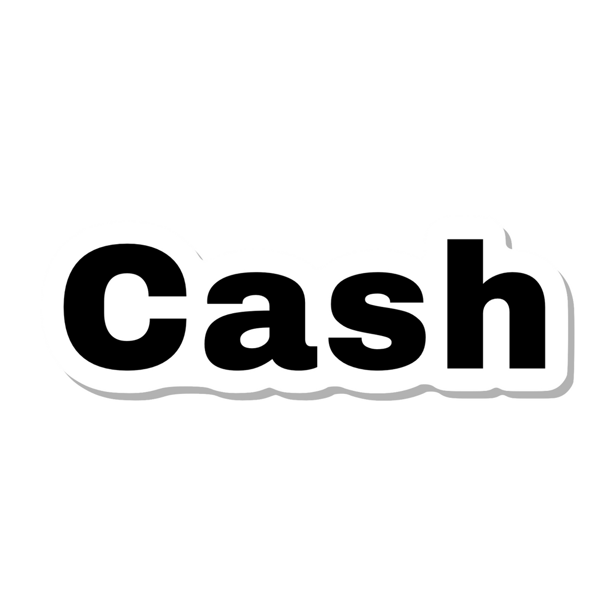 Cash die-cut sticker