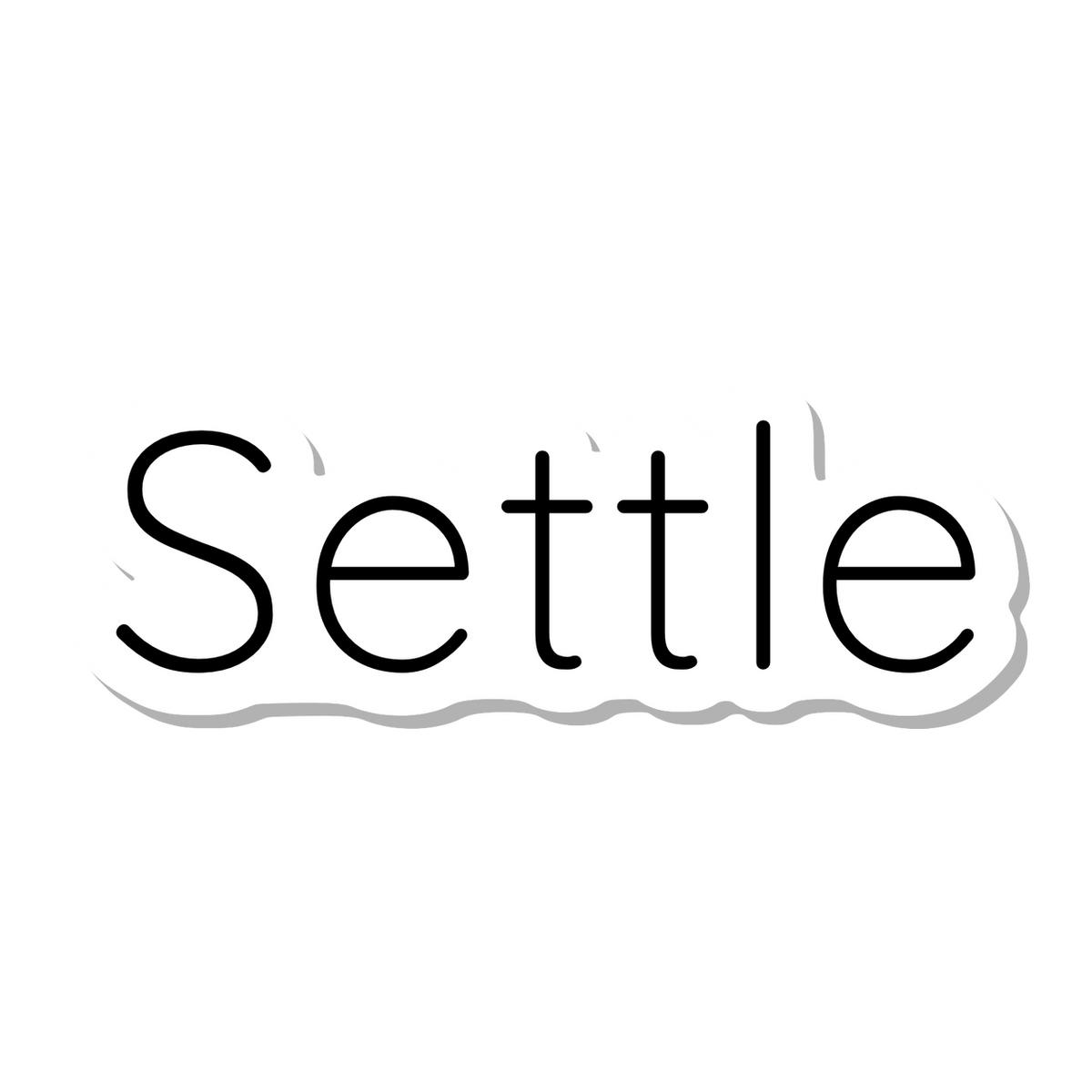 Settle die-cut sticker