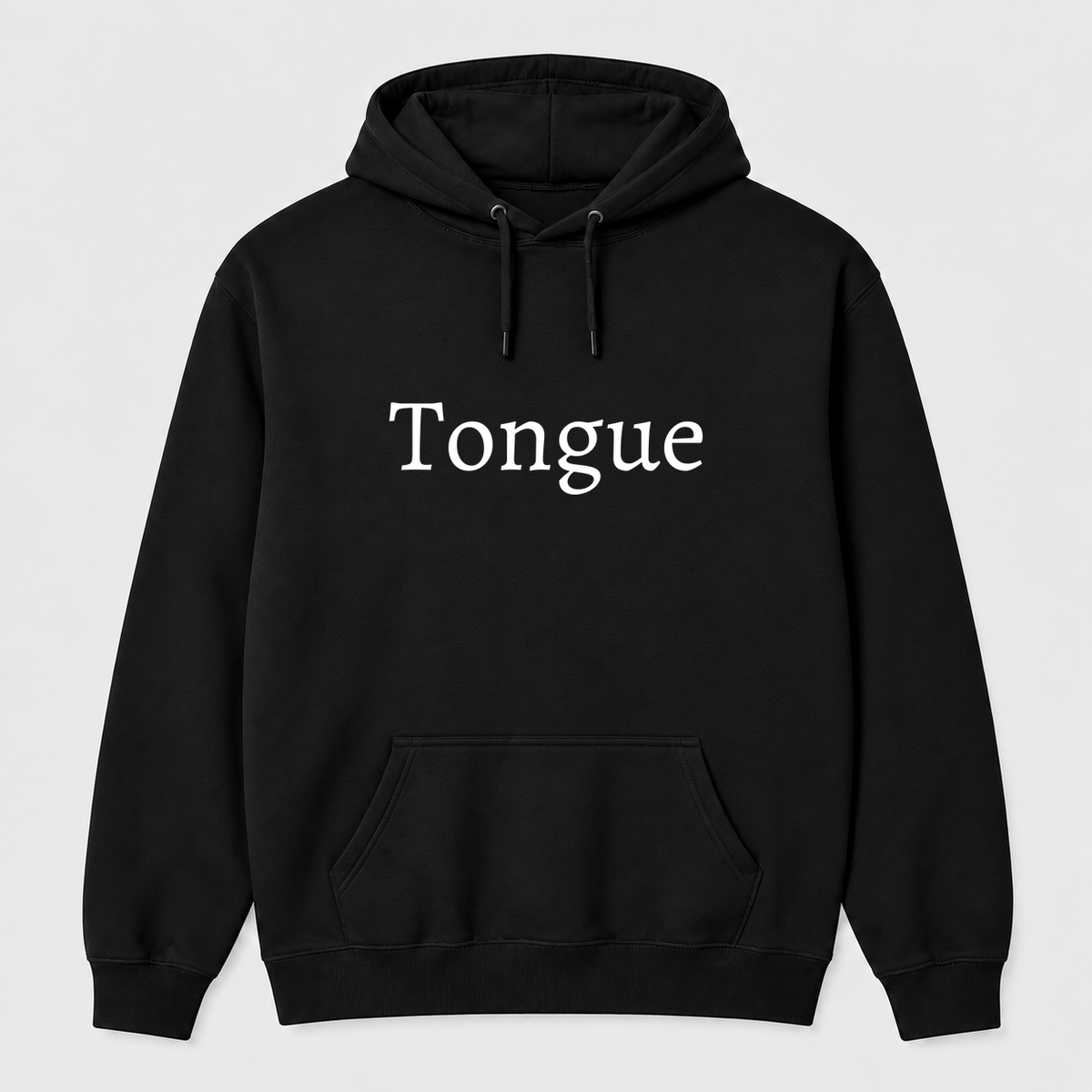 Tongue Hoodie in black