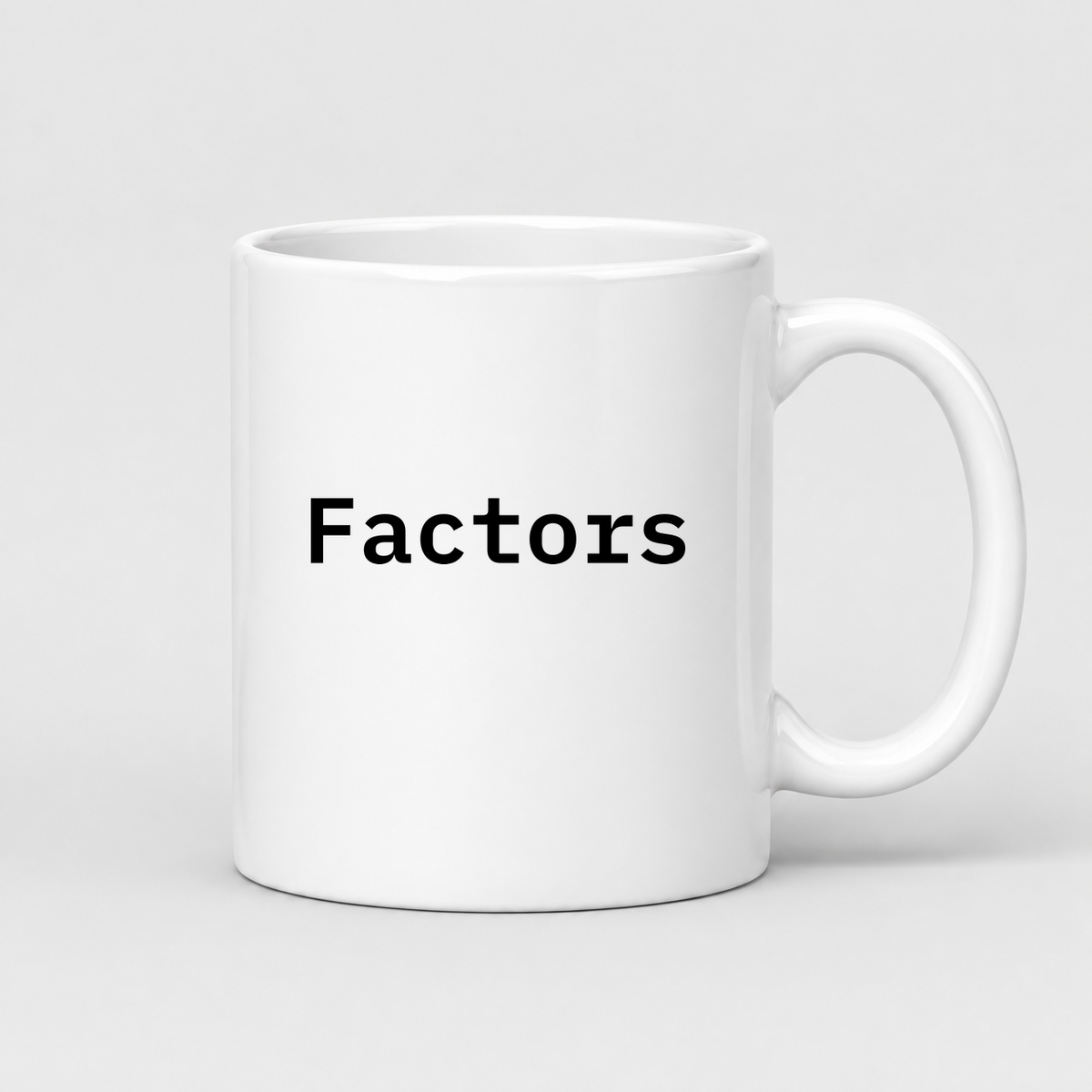 Factors Mug in white
