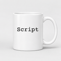 Script Mug in white